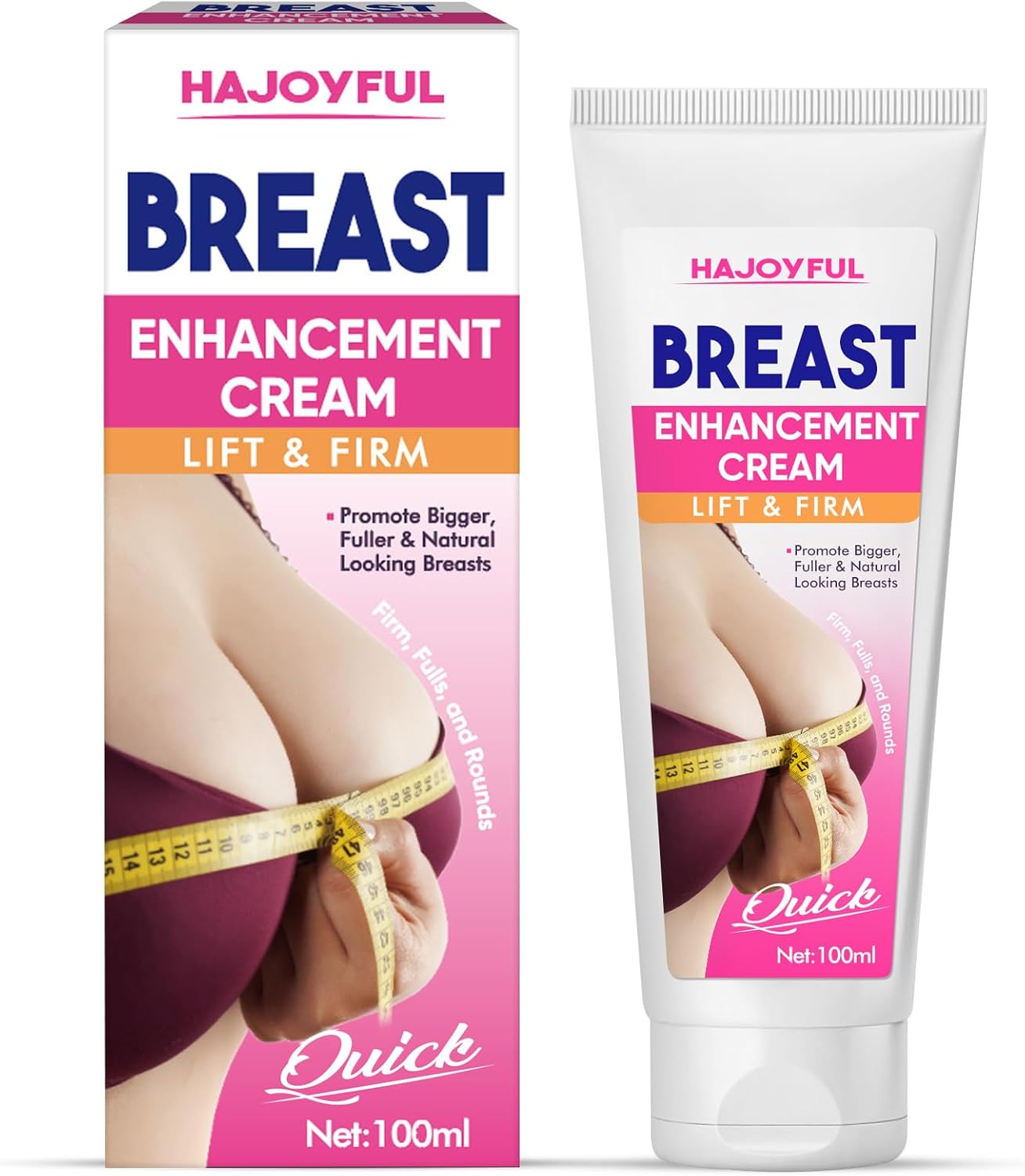 Breast Enhancement Cream, Fast Acting Formula for Breast Growth Lifting & Firming, Non-Greasy Cream for Visibly Fuller & Firmer Bust Line, Easy-to-Apply