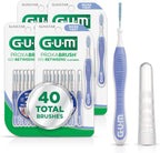 GUM Proxabrush Go-Betweens - Micro Tight- Interdental Brushes - Soft Bristled Dental Picks for Plaque Removal Health - Safe for Braces & Dental Devices, 10 Count (Pack of 4) 40 Total