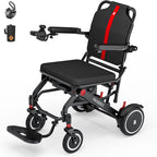 Lightweight Electric Wheelchair Foldable, Only 32 lbs, Small Power Wheelchair for Adults, Light Weight Electric Wheelchair with AI Safety System, Ideal for Travel/Indoor, Tight Turn, Up to 11 Miles