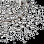 Twisweet Silver Pearl Rods Star Sprinkles, Edible Sugar Sprinkles for Cake Decorating, Mix Size Candy Pearls for Baking Cake Topper Ice Cream Cupcake Cookie Dessert Decorations, Wedding Valentines Birthday Christmas Easter Supplies (130g/4.58oz)
