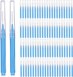 Patelai 100 Pieces Braces Dental Brush for Cleaner Interdental Toothpick Dental Tooth Flossing Head Oral Hygiene Flosser Toothpick Cleaners Tooth Tool(Blue,Proper Size)