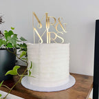 Mr & Mrs Wedding Cake Topper, Gold Mirror Acrylic Engagement Cake Decoration Elegant Bridal Shower Party Decoration Supplies