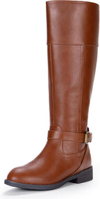 Jeossy Women's 950 Knee High Riding Tall Boots, Comfortable with Metal Buckle and Zipper Boots with Wide Calf and Wide Widths