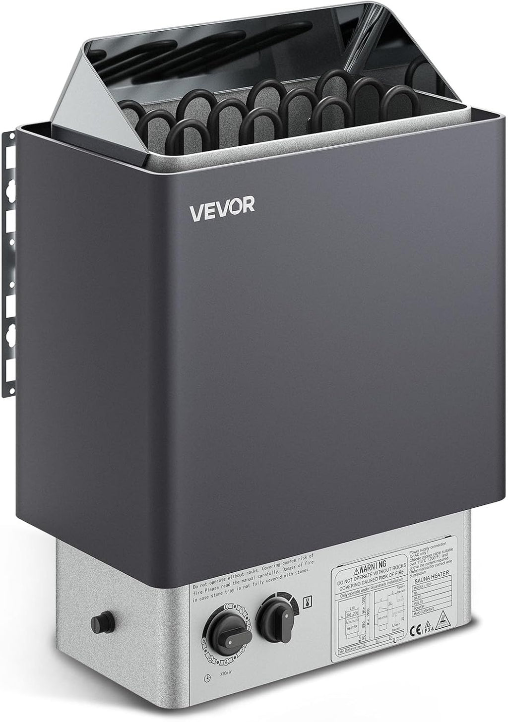 VEVOR Sauna Heater,220V Electric Sauna Stove, Steam Bath Sauna Heate 3h Timer and Adjustable Temp for Max. 176-318 Cubic Feet, Home Hotel Spa Shower Use (6KW) FCC Certification