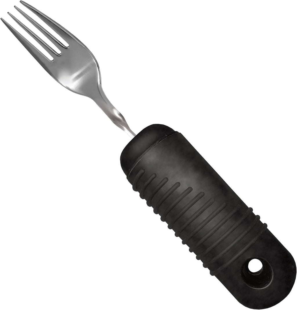 Rehabilitation Advantage Easy Grip Fork with Built-up Handle, Black