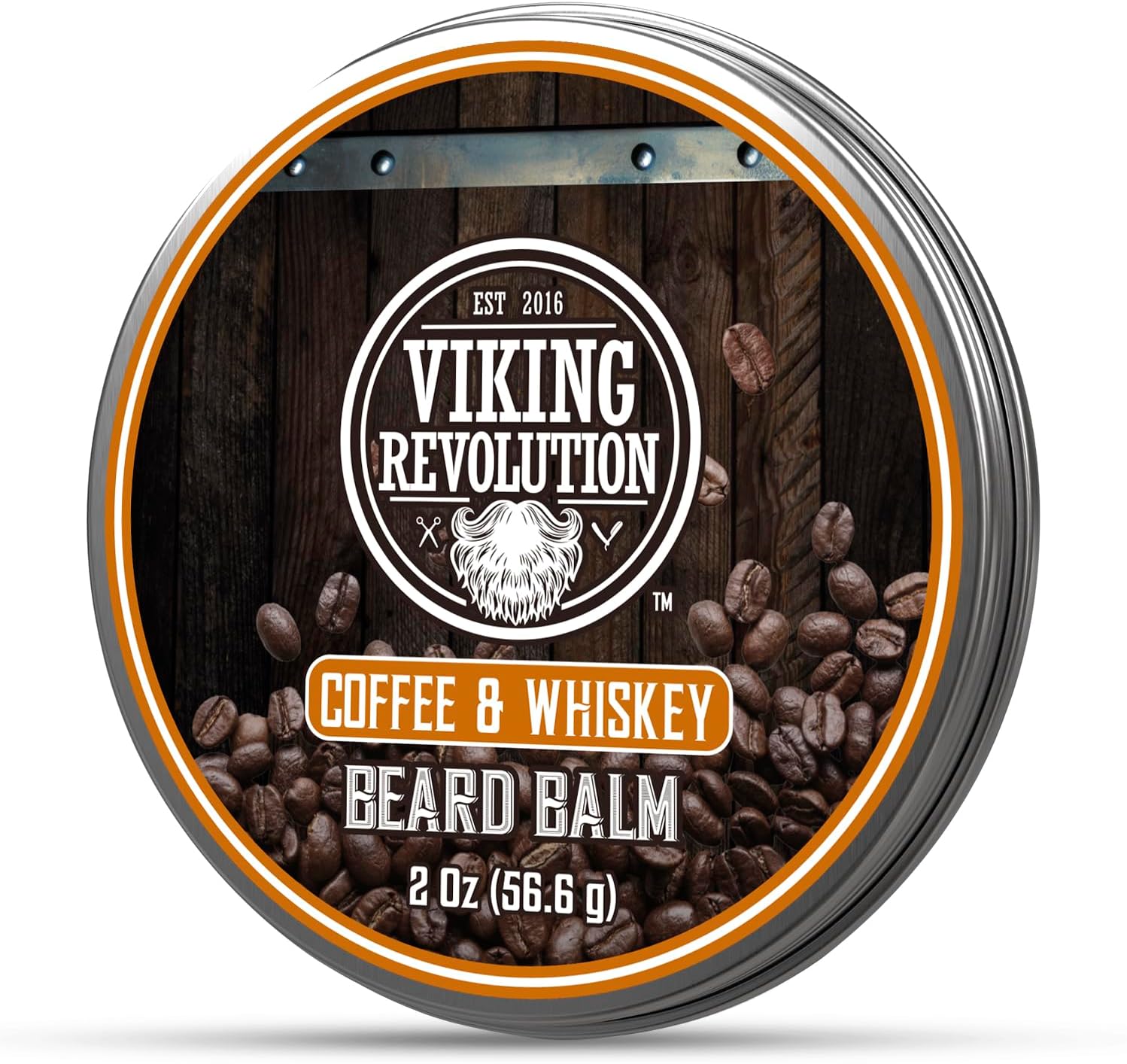 Viking Revolution Coffee Whiskey Beard Balm for Men - Beard Butter for Men with Argan Oil and Jojoba Oil Softener and Moisturizer Styling Balm (1 Pack, 2oz)