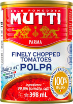 Mutti Crushed Tomatoes (Polpa), 14 oz. | 1 Pack | Italy’s #1 Brand of Tomatoes | Fresh Taste for Cooking | Canned Tomatoes | Vegan Friendly & Gluten Free | No Additives or Preservatives