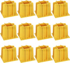 12-Pack Yellow Guardrail Base Boot with Toe Board Slot, Reusable Fall Protection Base for Scaffolding, Temporary Guardrail Systems for Residential and Commercial Construction