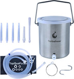 TopQuaFocus Stainless Steel Enema Bucket Kit for Colon Cleansing Reuseable Enema kit - Suitable for Coffee, Water and Gerson Therapy Oganic Home Coffee Enemas 2 Qt
