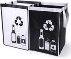 Recycle Waste Bag for Kitchen Home- Indoor Recycling Bins Trash Sorting Organizer, Reusable and Waterproof, 2 Pack