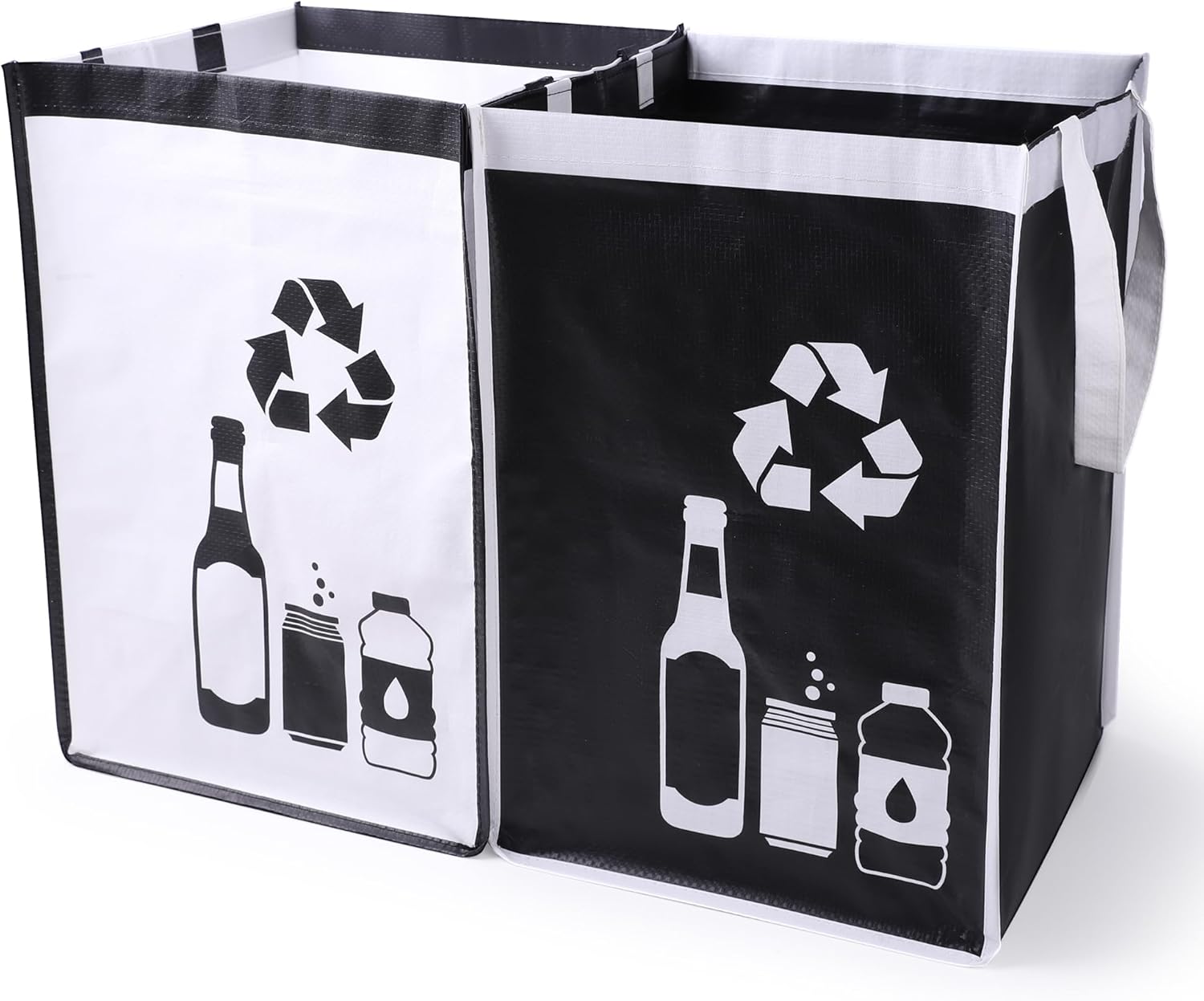Recycle Waste Bag for Kitchen Home- Indoor Recycling Bins Trash Sorting Organizer, Reusable and Waterproof, 2 Pack