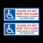 2X Disabled Leave Access Wheelchair Mobility Car Parking (Each 8 inches Long)