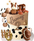 JeVenis Cowboy Rodeo Cake Topper Cowboy Western Horse Cake Decorations Cowboy Hat Birthday Cowgirl Boots Cake Topper Cow Balls Cake Decoration