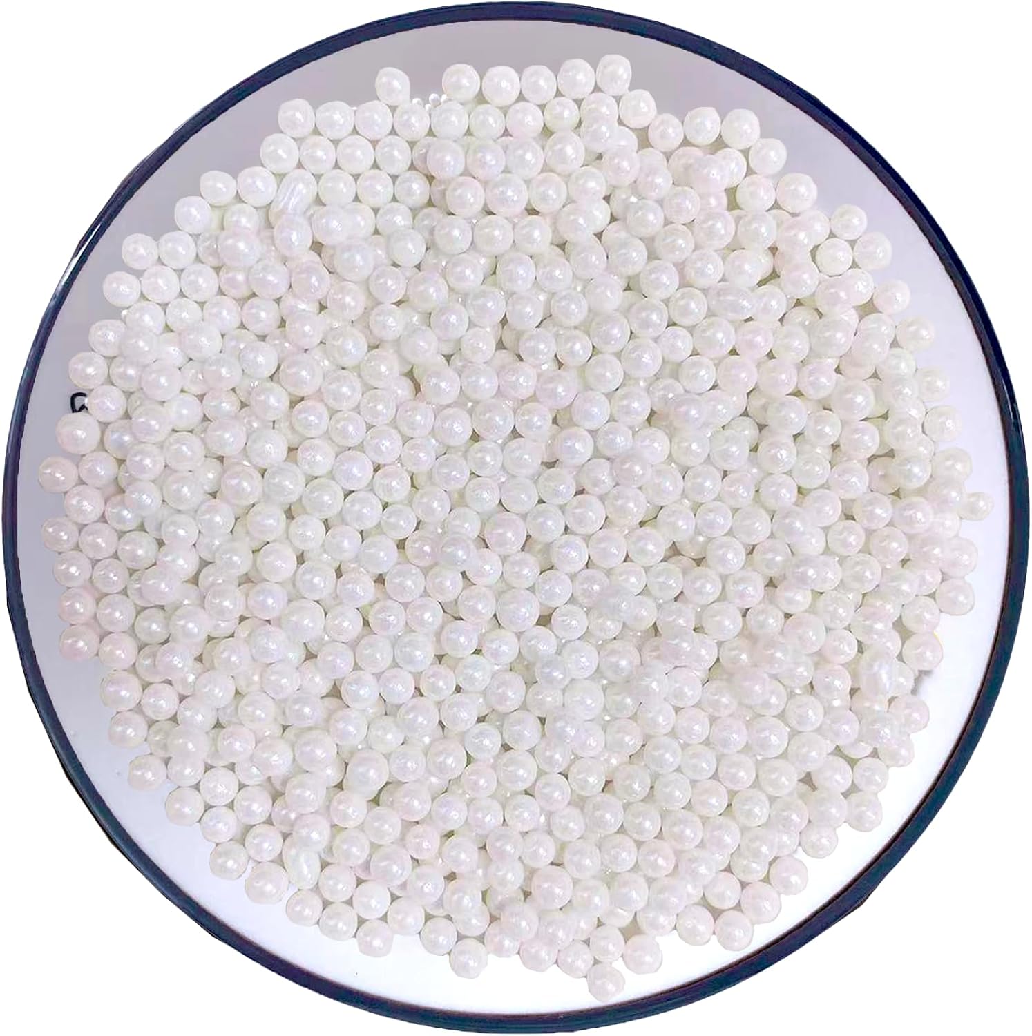 Sentovac 4mm White Pearl Sprinkles Edible Cake Decorating Sugar Candy Cookie Cake Cupcake Topper Ice Cream Baking Decorations Halloween Christmas Valentines Wedding Supplies