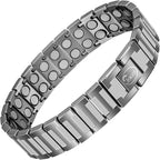 JEROOT Magnetic Bracelets for Men, Pure Titanium Bracelet (4000Gauss Per Magnet), Men's Bracelet Lymphatic Jewelry Gifts (Grey)