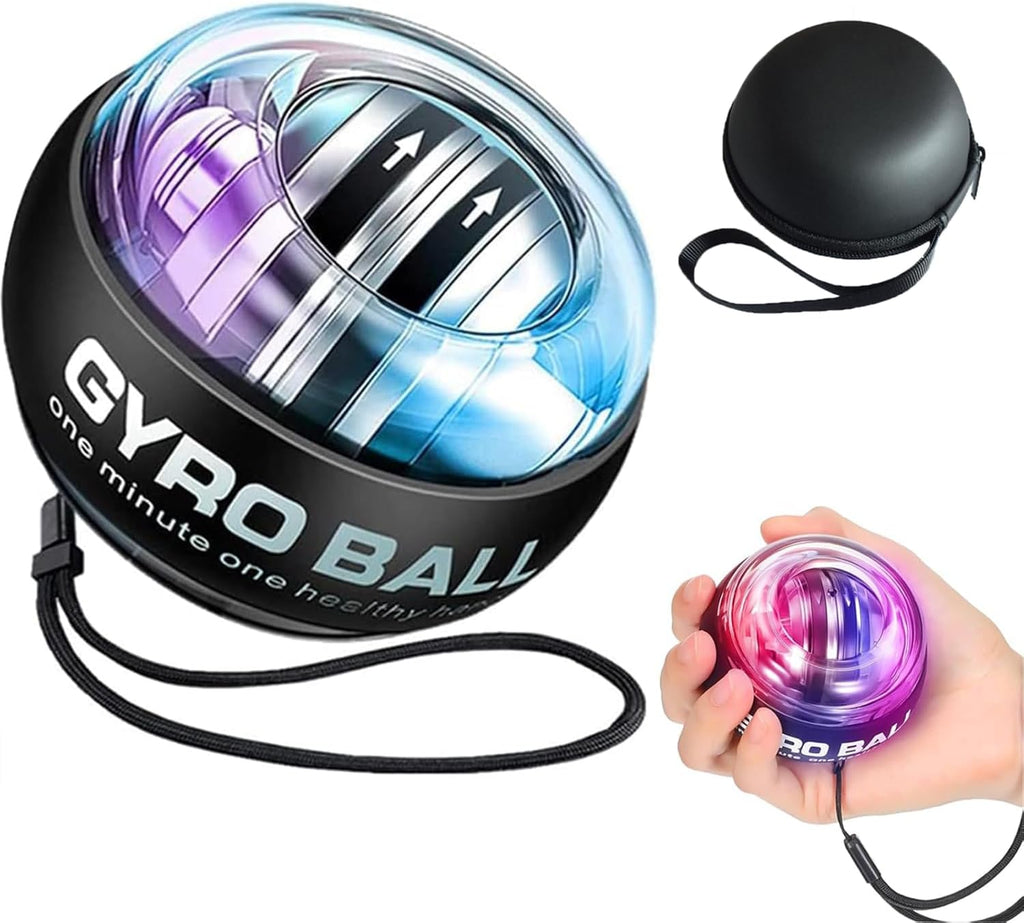 Auto-Start Wrist Power Gyro Ball with LED Lights, Wrist Strengthener and Forearm Exerciser for Stronger Arm Fingers and Muscle