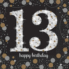 Amscan 5018731 Sparkling Celebration 13 Beverage Napkins, Multi Color