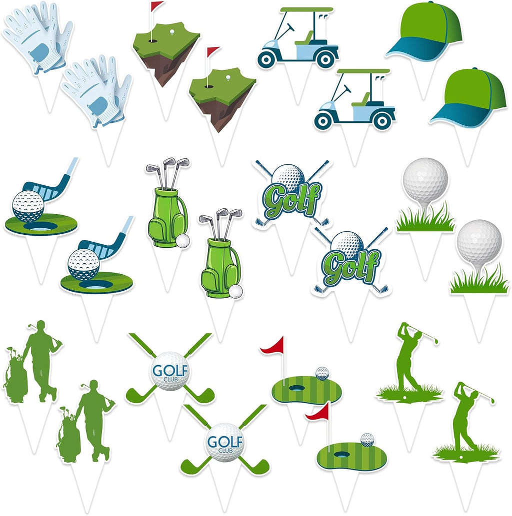 48 Pcs Golf Cupcake Toppers Golf Birthday Decorations