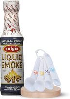 Colgin Authentic Pecan Liquid Smoke 4 oz Bundle with Measuring Spoon Set – Sweet, Nutty Smokehouse Flavor for Meats, Sauces & More – Colgin Liquid Smoke for Cooking – Gift Set (2 Items)