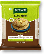 Farm Veda Bajra Flour - 1kg | 100% Natural Pearl Millet Atta | Gluten Free, Stone Ground, High Fibre | No Maida, No Preservatives | Healthy Multigrain Flour for Roti, Chapati & Indian Recipes