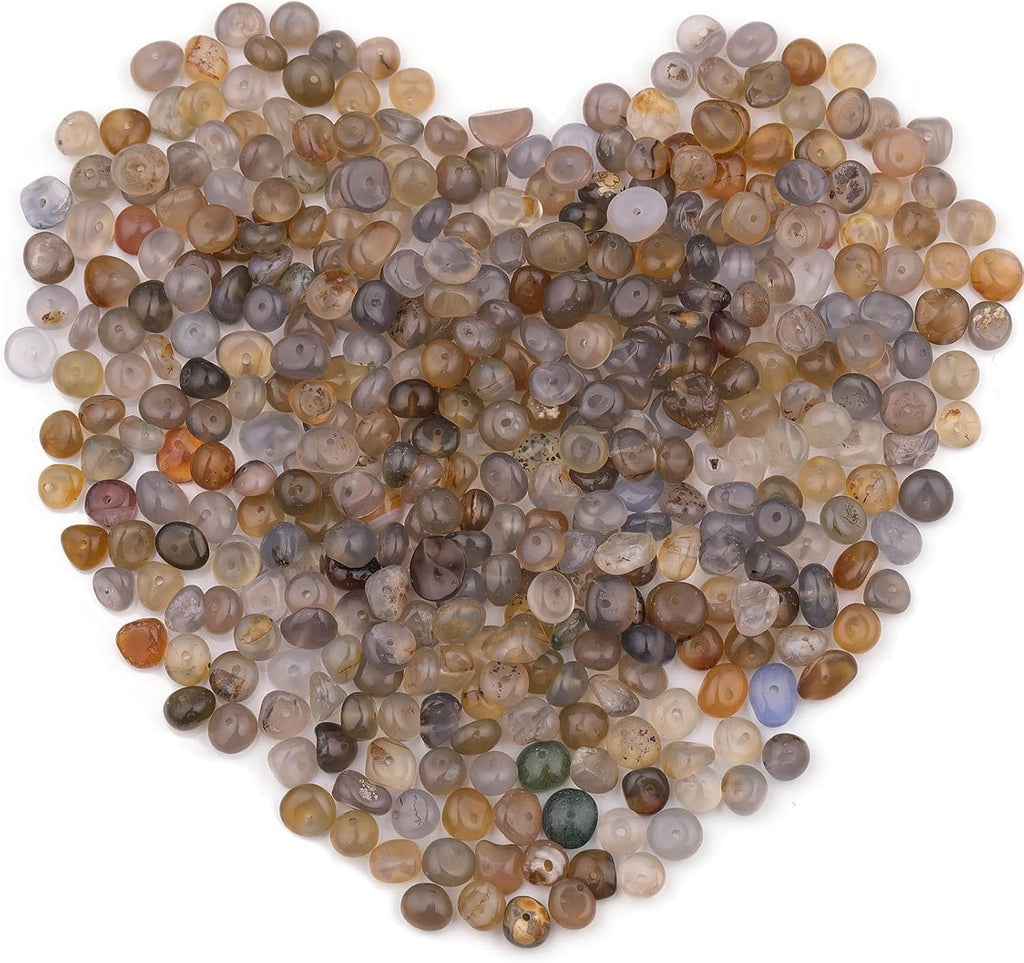 400pcs Natural Chip Stone Beads for Jewelry Making Blue Agate 5-8mm Irregular Gemstones Healing Crystal Loose Rocks Bead Hole Drilled for Ring Earrings Necklace Bracelet Making DIY Art Crafts