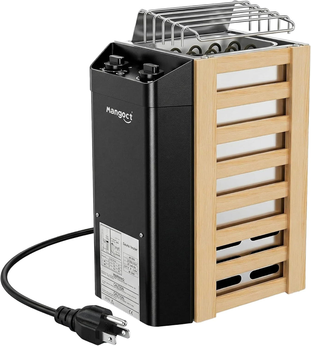 2KW 110V Sauna Heater with Plug, Electric Sauna Heater, 3h Timer for Small Sauna Rooms (100 Cu.Ft.), Dry Sauna Heater, No Wiring Needed Sauna Stove
