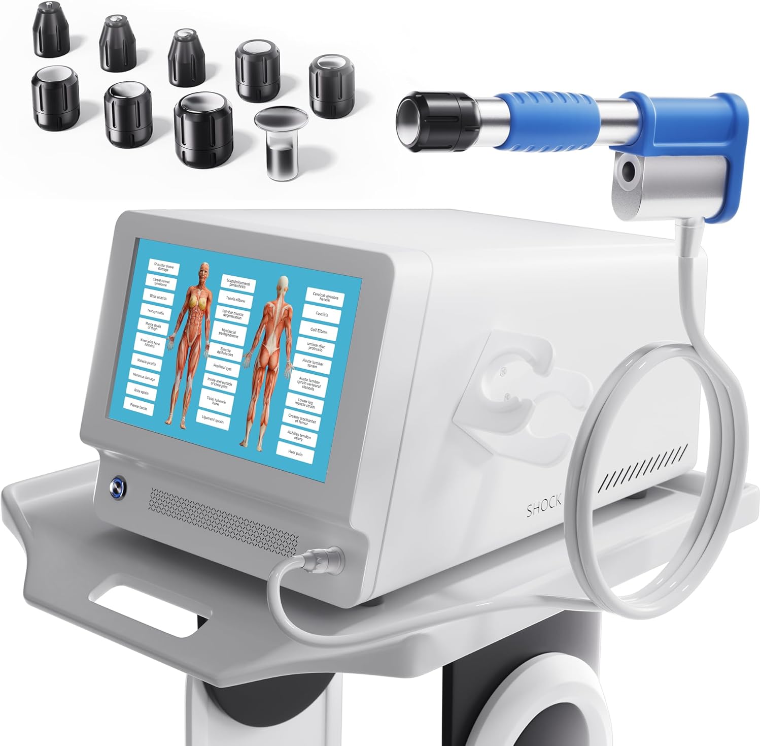 Shockwave Therapy Machine for Joint/Muscle Pain Relief Back Waist Leg and Golf Elbow Relief Pain,ED Softwave Non-Invasive Extracorporeal ESWT Shock Wave Therapy Device,Ideal for Home & Clinical A004
