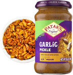Patak’s Garlic Pickle - Authentic Indian Relish w/Garlic Cloves, Raisins & Aromatic Spices - Perfect for Sandwiches, Curries & Cold Meats - Vegan Medium Heat Spicy Pickle - 10.6oz Jar (Pack of 1)