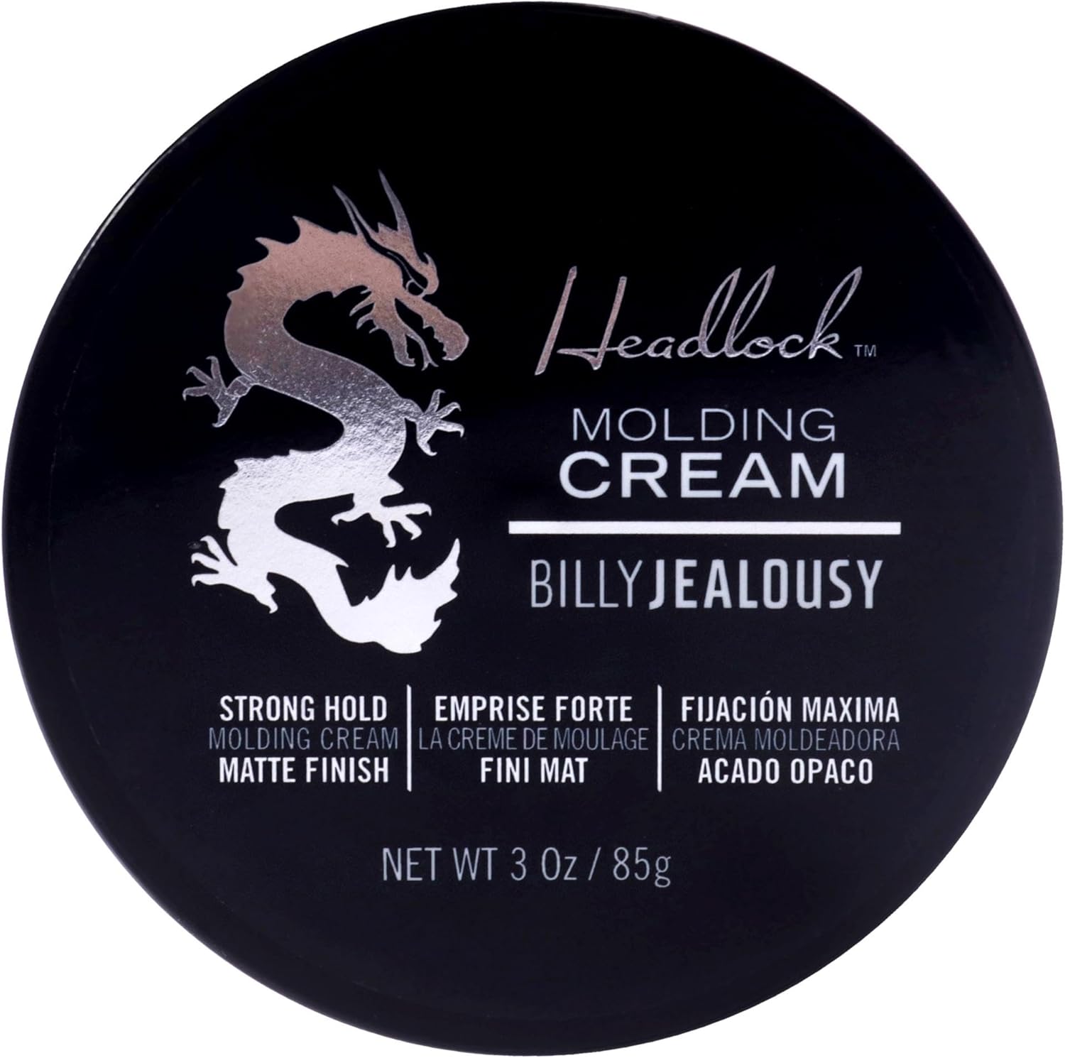 Billy Jealousy Headlock Hair Molding Cream, Hair Styling Cream for Men with Strong All-Day Hold, Natural Matte Finish Styling Agent for All Lengths, 3 Ounce