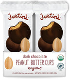 JUSTIN'S Organic Dark Chocolate Peanut Butter Cups, 12 Pack (2 cups each)