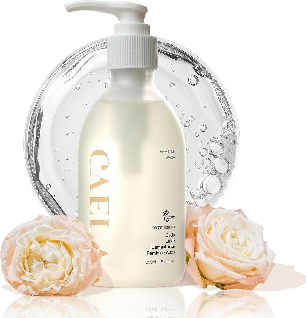 CAELA Feminine Wash Gel, pH-Balanced Formula for Odor Control and Daily Freshness, Triple Lactobacillus Complex, Vegan K-Beauty Intimate Cleanser, Sea Buckthorn & Damask Rose, Sulfate-Free, 6.76 Fl Oz