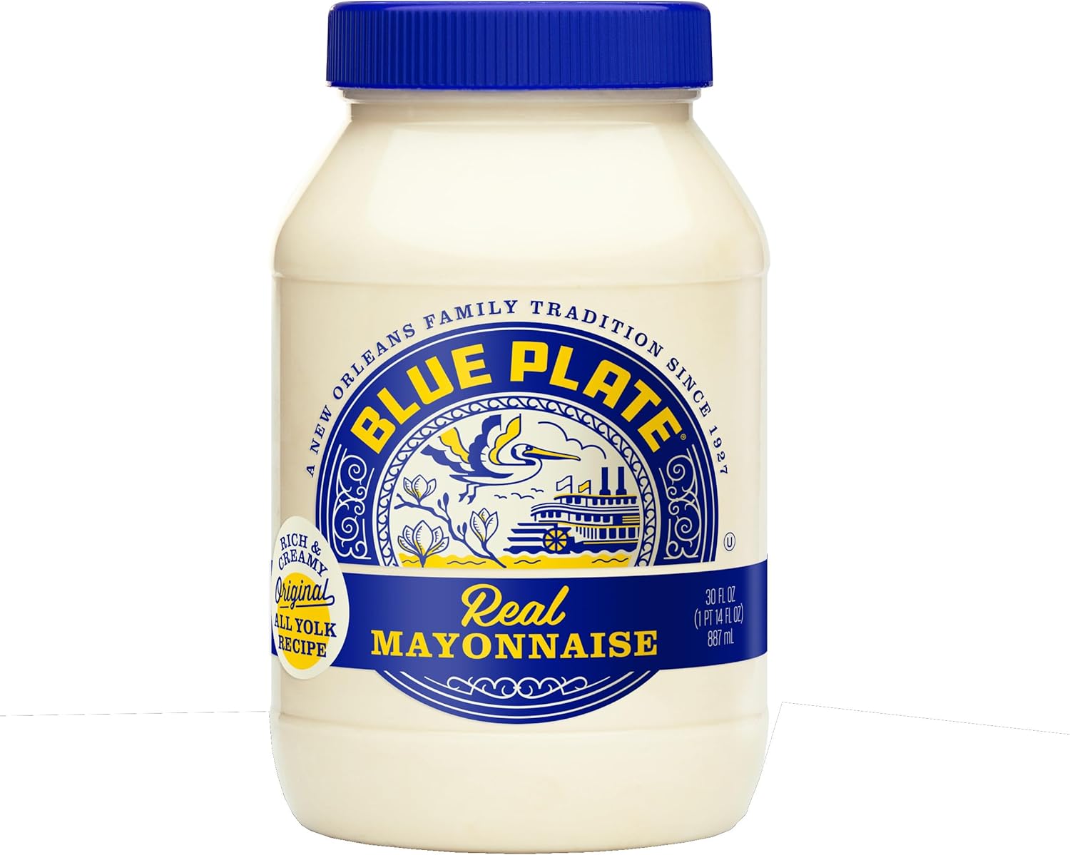 Blue Plate Real Mayonnaise, Homestyle Mayo For Chicken Salad to Deviled Eggs, 30 Fl Oz Jar (Pack of 1)