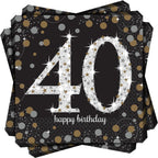 Sparkling Celebration 40 Luncheon Multicolor Paper Napkins ( 6.5" x 6.5" ) - Pack Of 16, Premium Quality & Eye-catching Design - Perfect For Birthdays, Anniversaries & Milestone Events