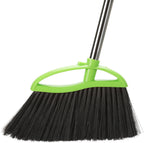 Soft Bristles Green Angle Broom with Long Handle Indoor Sweeping Broom for Home Kitchen Hardwood Floor Cleaning