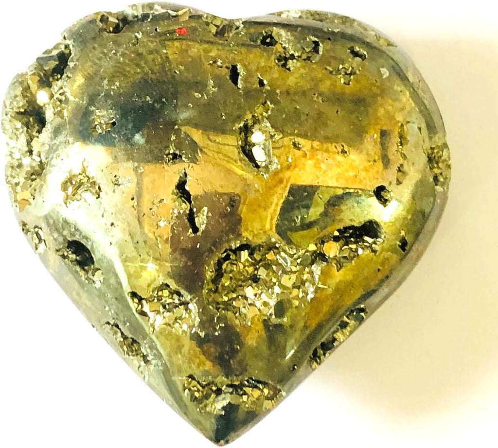 Golden Pyrite 48 MM Heart Shape Rock Crystal Healing Fool S Gold Gemstone Reiki FENG Shui Gift Psychic Energy