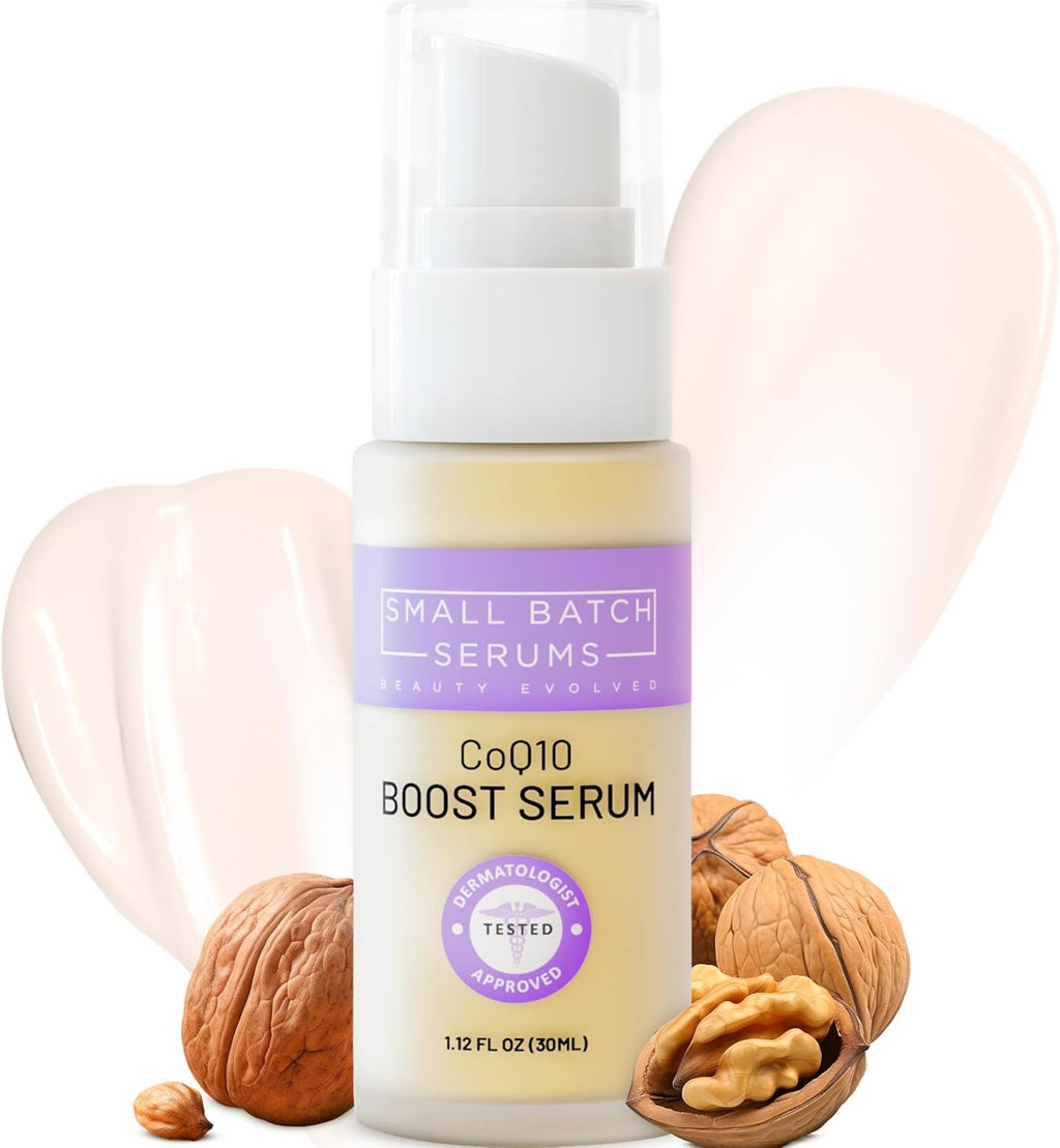 CoQ10 Pure Boost Glowing Face Serum - Coenzyme Q10 Serum with Hyaluronic Acid & Vitamin E for Enhanced Anti Aging Skin Care - Hydrating Hyaluronic Acid Facial Serum - Made in USA