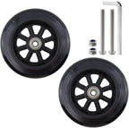 5 Inch Rubber Front Replacement Wheels, 2 Pcs Anti-Slip Rollator Walker Replacement Wheels Accessories with Screws wheelchair Front Wheel for Rollators, Wheelchairs, Walkers (Black)