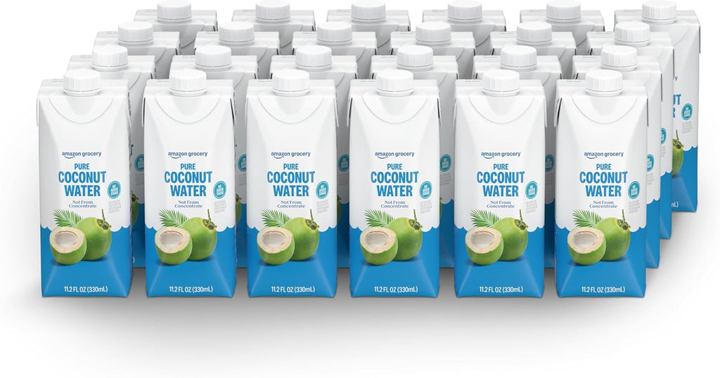 Amazon Grocery, Pure Coconut Water, No Added Sugar, 11.2 Fl Oz, 24 Ct