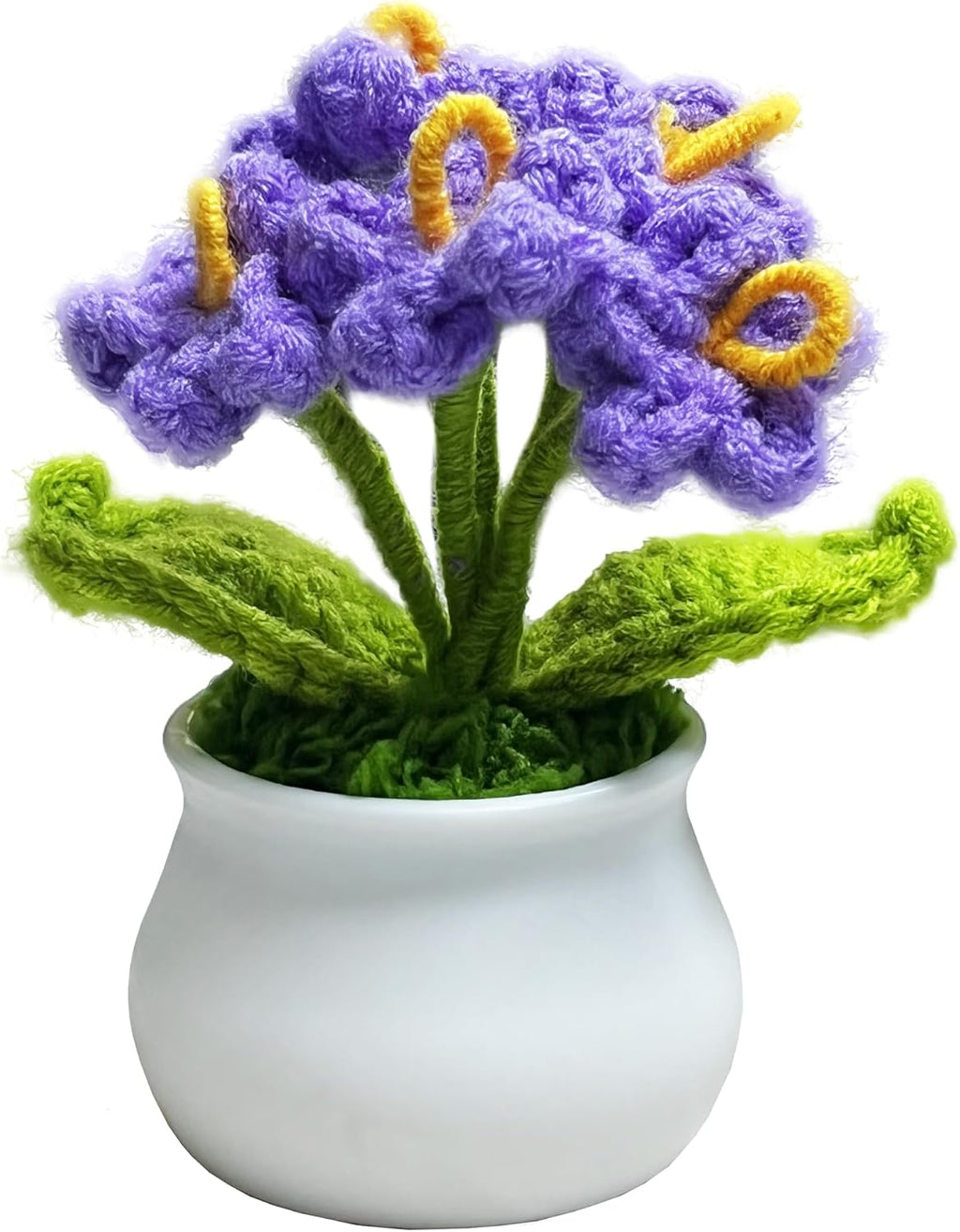Handwoven Purple Small Peach DIY Potted Plant, 3.9 inches (1 Piece) Suitable for Home Bedroom Decoration
