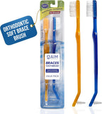 Toothbrush for Braces, Soft Head Braces Toothbrush, V Trimmed Design 2-Pack | Quick Orthodontic Cleaning | Deep Clean Braces at Home (Pack of 2)