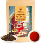 WT WEETEE Emperor's Pu-erh Tea, 228g Puerh Loose Leaf Tea, Aged Fermented Chinese Yunnan Dark Tea, Deeply Aromatic • Smooth & Full-Bodied