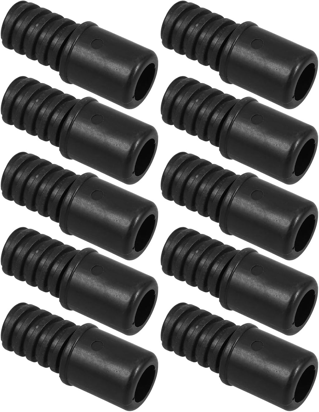 10pcs Broom Handle Pole Parts Threaded Tips Mop Pole Threaded Tips Black Plastic 22mm Extension Rod Connectors for Home Cleaning Accessories