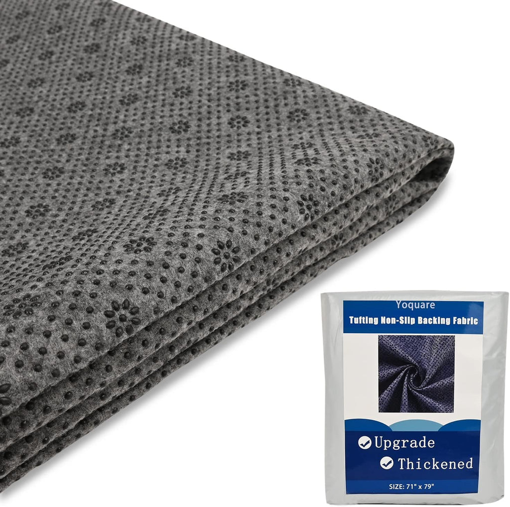 Non-Slip Tufting Cloth Thick Backing Fabric, 2mm Thick (More Wear-Resistant & Tear-Resistant & Durable) Perfect Rug Backing Fabric & Rug Making Supplies (71 x 79 Inch)