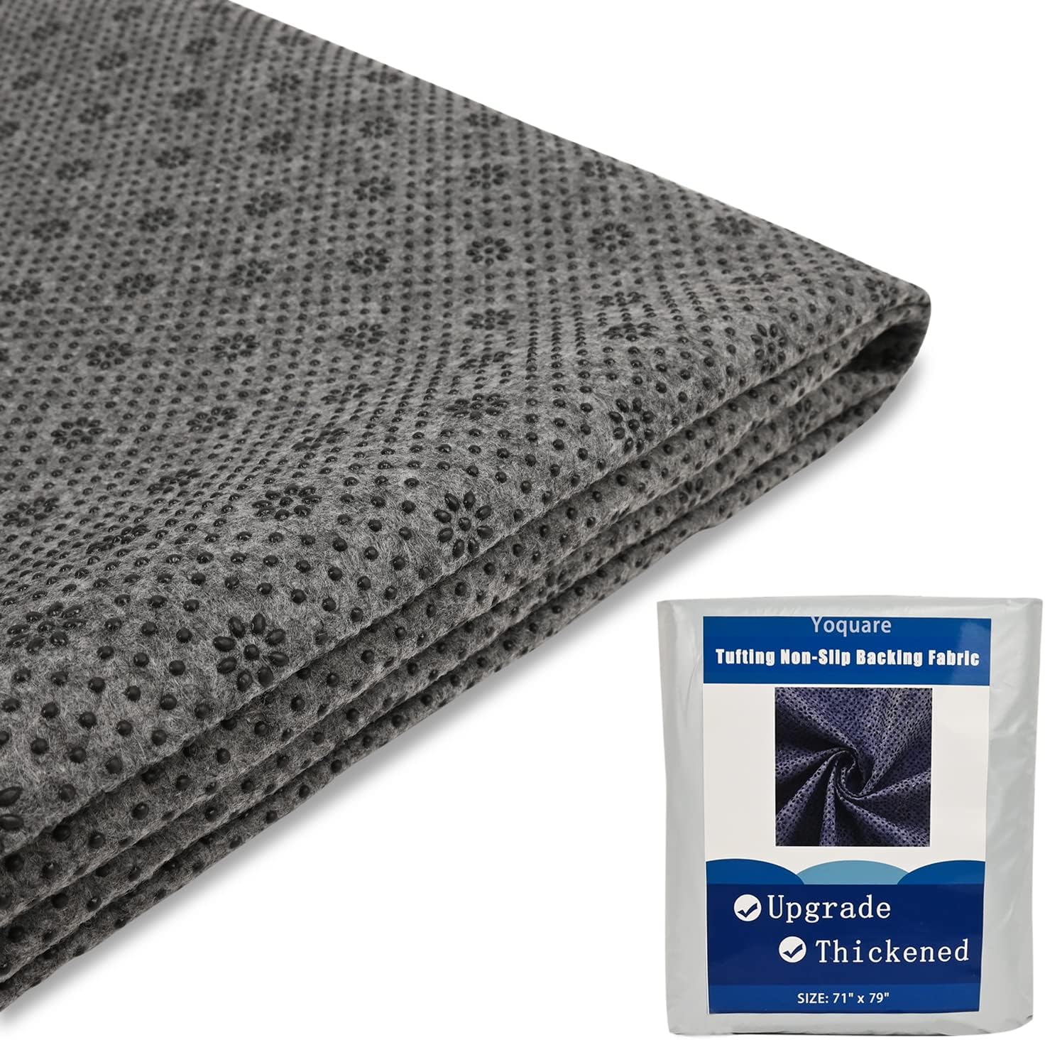 Non-Slip Tufting Cloth Thick Backing Fabric, 2mm Thick (More Wear-Resistant & Tear-Resistant & Durable) Perfect Rug Backing Fabric & Rug Making Supplies (71 x 79 Inch)