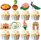 24 Pcs Indian Themed Cupcake Topper I Love Indian Party Cake Decor Indian Decorations Diwali Decorations