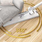 Large Flat Mop, Microfiber Mop，360 Degree Magic Mop， for Flat Floor Cleaning，60" Adjustable Stainless Steel Long Handle with 6 Washable Microfiber Pads，Scraper for Cleaning Window Mop (White)