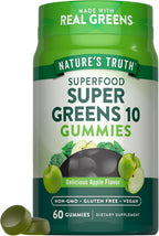 Nature's Truth Super Greens Gummies | 60 Count | Vegan, Non-GMO & Gluten Free | Made with Real Greens | Apple Flavor