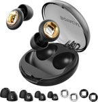 Ear Plugs for Sleeping Noise Cancelling, 45dB Reusable Earplugs for Noise Reduction, Hearing Protection Ear Plugs with 8 Ear Tips, Soft Silicone Earplugs for Sleep, Concerts, Snoring, Study (Black)