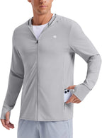 PINSPARK Men's UPF50+ Full Zip Outdoor Hoodies Lightweight Sun Protection Long Sleeve Jacket for Fishing Hiking with Pockets