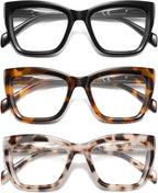 Oversized Reading Glasses Women Men Oprah Style Blue Light Blocking Computer Square Reader Spring Hinge Eyewear LK6085